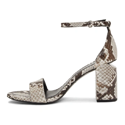 Shop Alexander Wang Black And White Snake Abby Sandals In Black White