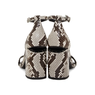 Shop Alexander Wang Black And White Snake Abby Sandals In Black White