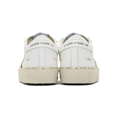 Shop Golden Goose White And Gold Hi Star Sneakers