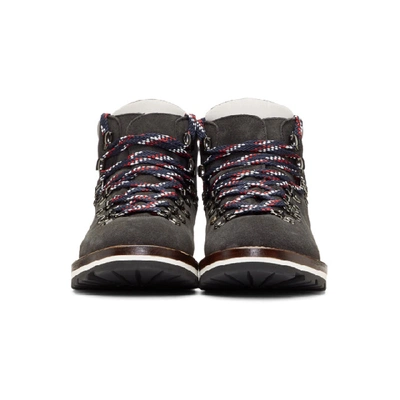 Shop Moncler Black Glittered Suede Blanche Hiking Boots In 999 Black