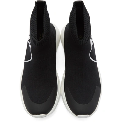 Shop Valentino Black  Garavani Vlogo Sock Sneakers In 0no Black