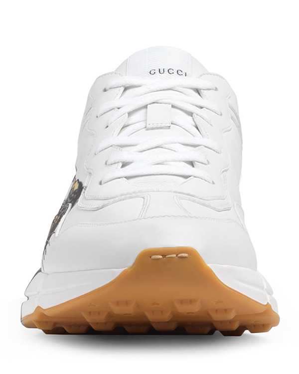 rhyton leather sneaker with tiger