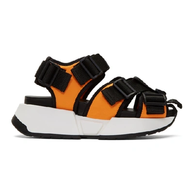 Shop Mm6 Maison Margiela Orange Safety Sandals In H2855 Flame