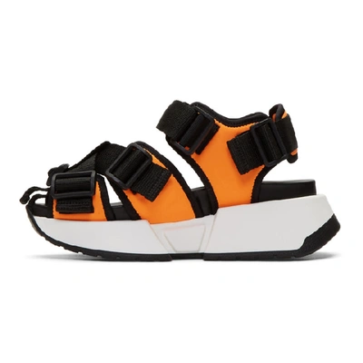 Shop Mm6 Maison Margiela Orange Safety Sandals In H2855 Flame