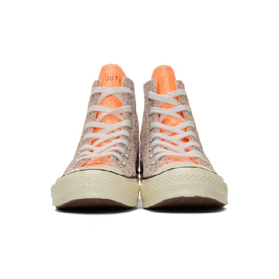 Shop Jw Anderson Orange Converse Edition Glitter Chuck 70 High Sneakers In Nasturium/e