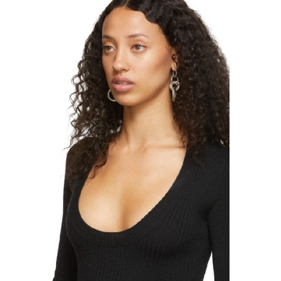 Shop Bottega Veneta Black Scoop Neck Bodysuit In 1000 Black