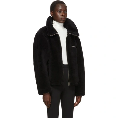 Shop Ambush Black Wool Fleece Jacket