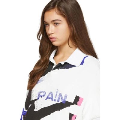 Shop Alexander Wang Multicolor Printed Tennis Polo In 100 White