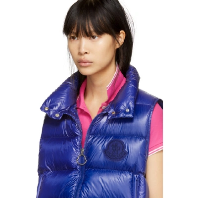 Shop Moncler Blue Down Helsinki Vest In 754 Blue