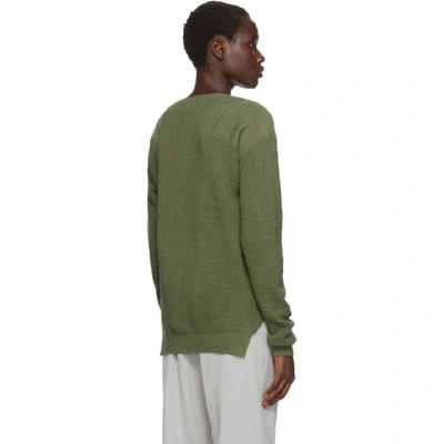 Shop Ambush Green Waffle Knit Crewneck Sweater