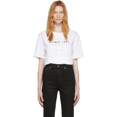 Shop Helmut Lang White Patch T-shirt