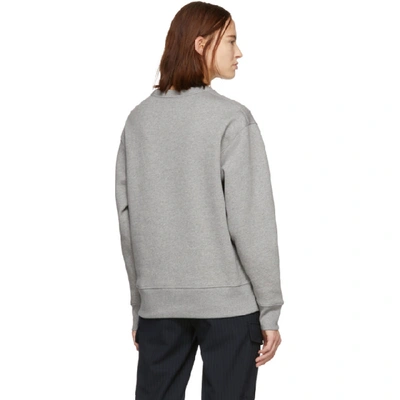 Shop Acne Studios Grey Oversized Fairview Face Sweatshirt In Light Grey