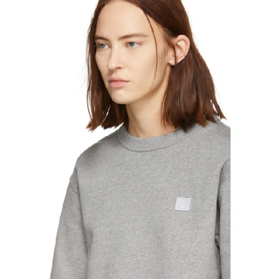 Shop Acne Studios Grey Oversized Fairview Face Sweatshirt In Light Grey