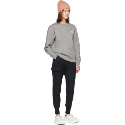 Shop Acne Studios Grey Oversized Fairview Face Sweatshirt In Light Grey