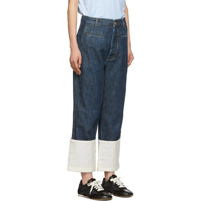 Shop Loewe Blue Fisherman Jeans In 5475 Mid Bl