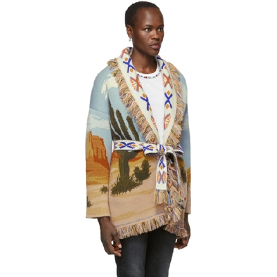 Shop Alanui Multicolor Canyon Sunrise Cardigan In Allover