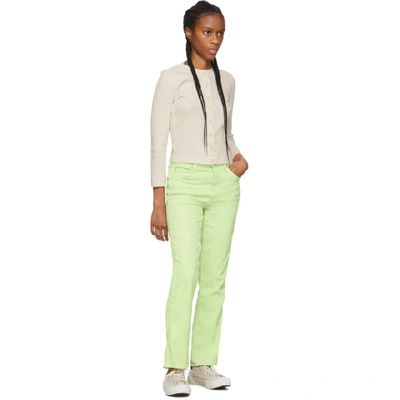 Shop Amo Green Corduroy Bella Trousers In 376 Wasabi