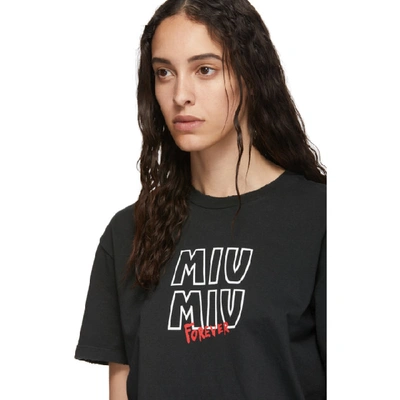 Shop Miu Miu Black ' Forever' T-shirt