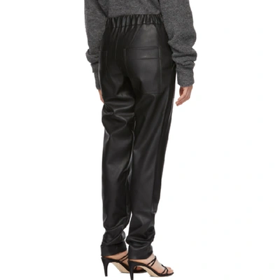 Shop Tibi Black Faux-leather Pull-on Trousers