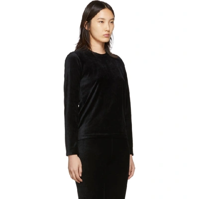 Shop Comme Des Garçons Comme Des Garcons Black Velour Long Sleeve T-shirt In 1 Black