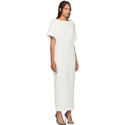 Shop Alexander Wang White Twisted Shoulder T-shirt Dress