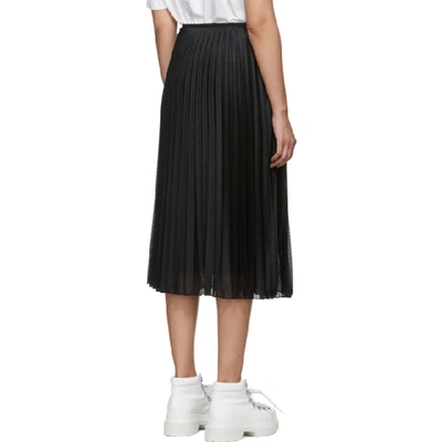 Shop Moncler Black Pleated Mesh Skirt