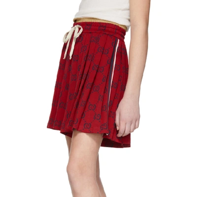 Shop Gucci Red Gg Jacquard Skort In 6431 Red