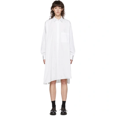 Shop Y's Ys White S-rt Flow Flare Shirt Dress In 1 White