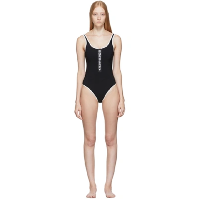 Shop Burberry Black Zeta One-piece Swimsuit