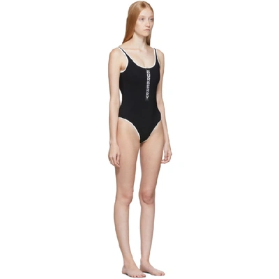 Shop Burberry Black Zeta One-piece Swimsuit