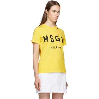 MSGM SSENSE 独家发售黄色涂绘徽标 T 恤