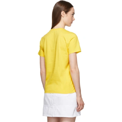Shop Msgm Ssense Exclusive Yellow Paint Brushed Logo T-shirt In 06 Yellow