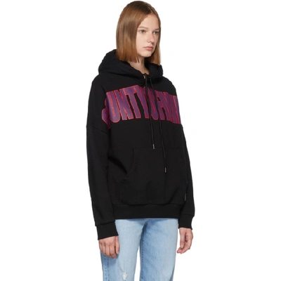 Shop Marcelo Burlon County Of Milan Black Over Hoodie In Blk/drkpurp