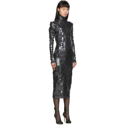 Shop Y/project Black Strip Turtleneck Dress