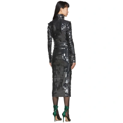 Shop Y/project Black Strip Turtleneck Dress