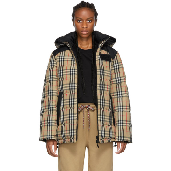 burberry vintage check reversible puffer jacket