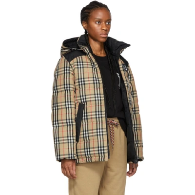 Burberry Newbattle Reversible Vintage Check Down Puffer Coat In Archive  Beige | ModeSens