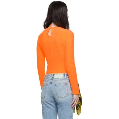 Shop Off-white Orange Terrycloth Bodysuit In Orange/black