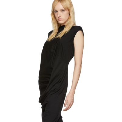 Shop Rick Owens Black Sash Neck Dress In 09 Black