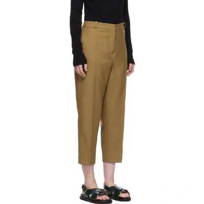 Shop Marni Tan Cropped Trousers In 00m14 Hazel