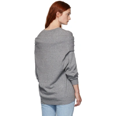 Shop Alexander Wang Grey Shoulder Tie Sweater In 030 Heather