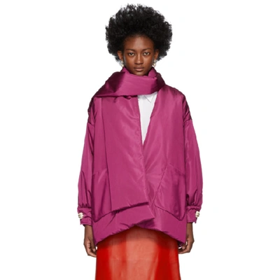 Gucci Silk Taffeta Jacket With Removable Scarf In Pink ModeSens