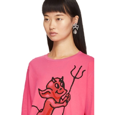 Shop Ashley Williams Pink Cherub Devil Long Sleeve T-shirt In Neon Pink