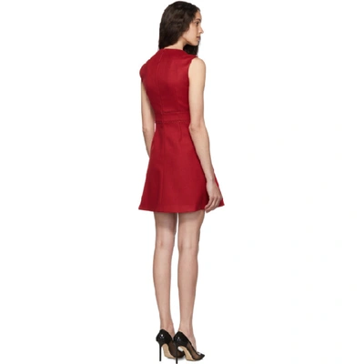 Shop Red Valentino Red Scallop Ribbon Detail Dress In D05 Red