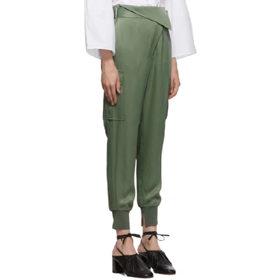 Shop 3.1 Phillip Lim / フィリップ リム Green Satin Cargo Trousers In Sa310 Sage