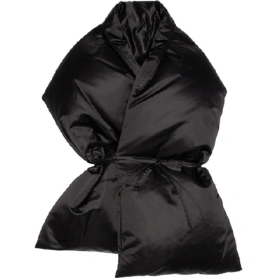 Shop Mm6 Maison Margiela Black Oversized Puffer Scarf In 900 Black