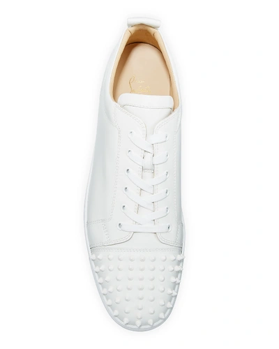 Christian Louboutin Louis Junior Spikes Leather Sneakers In Black