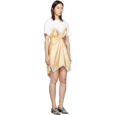 Shop Alexander Wang Pink Cinched T-shirt Slip Dress In 689 Peach