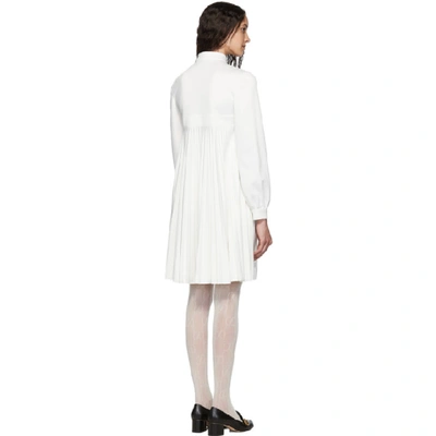 Shop Gucci White Pleated Tennis Dress In 9005 White