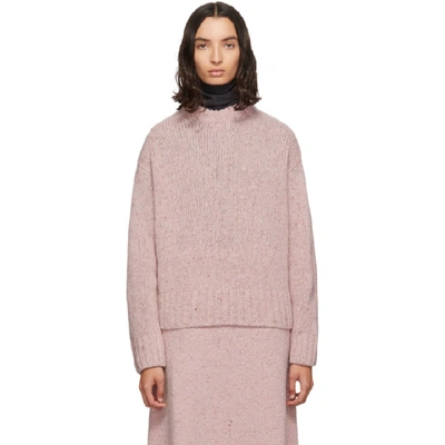 Shop Joseph Pink Tweed Knit Sweater In 0840 Pink